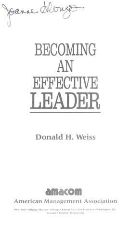Becoming an effective leader