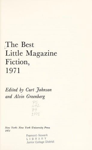 The best little magazine fiction, 1971