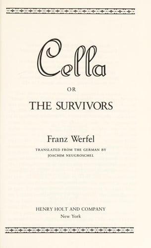 Cella, or, The survivors