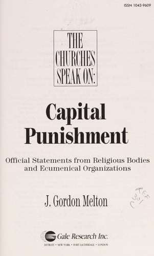 The Churches speak on--capital punishment