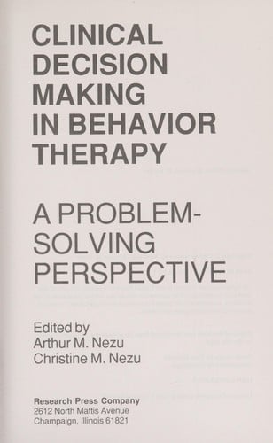 Clinical decision making in behavior therapy