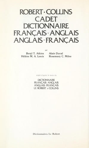 Collins-Robert school French-English, English-French dictionary