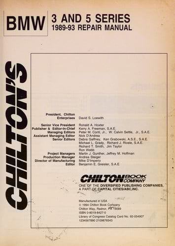 Chilton's BMW 3 and 5 series