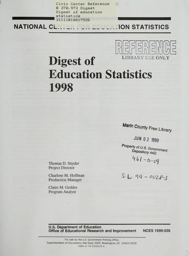 Digest of Education Statistics, 1998 [electronic resource]