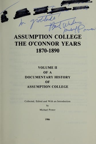 Assumption College, the O'Connor years