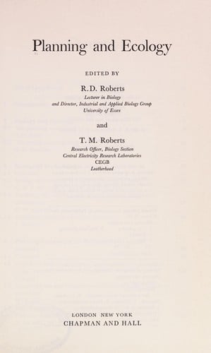 Planning and ecology