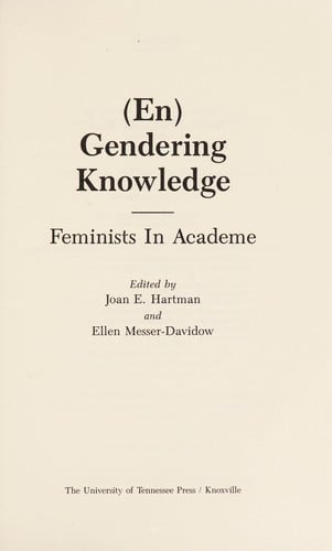 (En)gendering knowledge