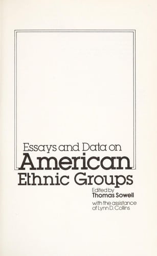 Essays and data on American ethnic groups