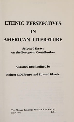 Ethnic perspectives in American literature