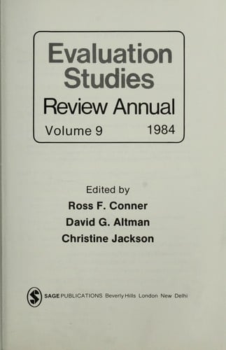 Evaluation studies : review annual