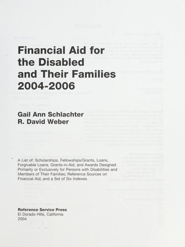 Financial aid for the disabled and their families, 2004-2006