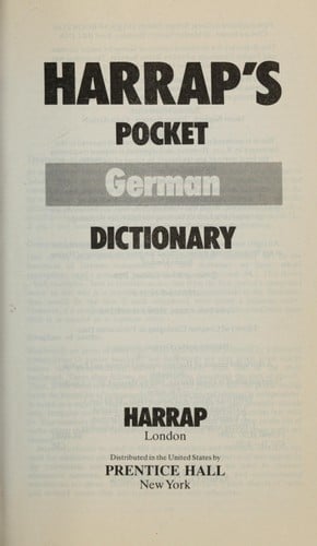 Harrap's pocket German dictionary