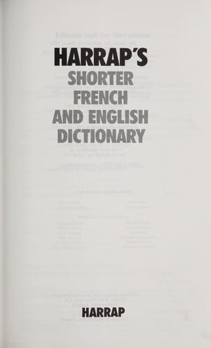 Harrap's shorter French and English dictionary