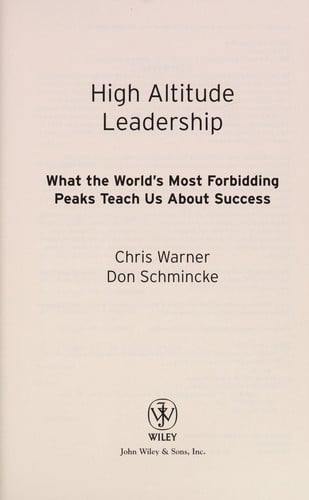 High altitude leadership
