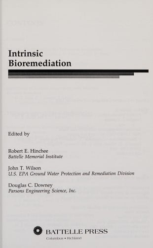 Intrinsic bioremediation