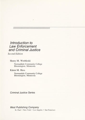 Introduction to law enforcement and criminal justice