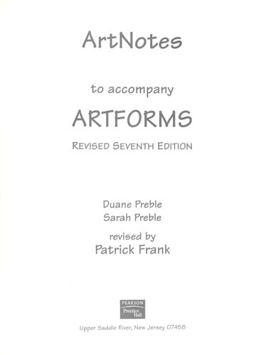 Artnotes to accompany Artforms
