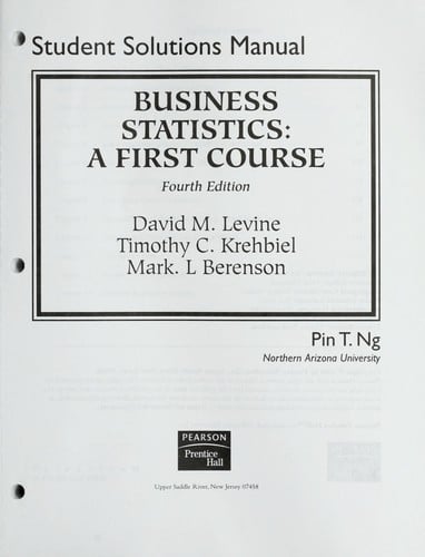 Student solutions manual [for] Business statistics