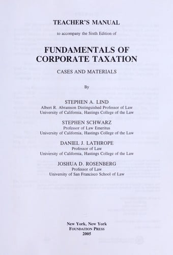 Fundamentals of corporate taxation