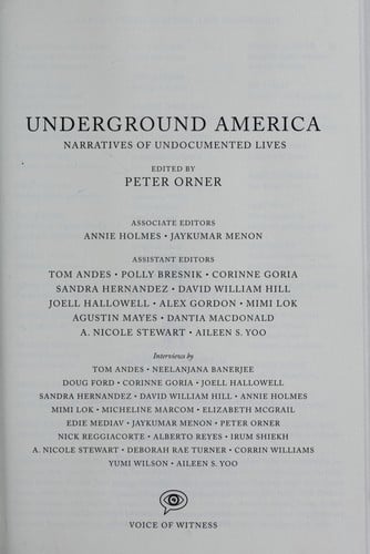 Underground America : narratives of undocumented lives