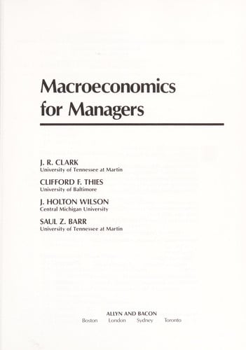 Macroeconomics for managers
