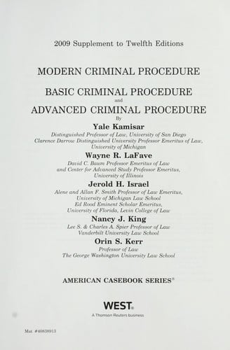 Modern criminal procedure, basic criminal procedure, advanced criminal