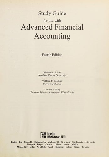 Study guide for use with Advanced financial accounting