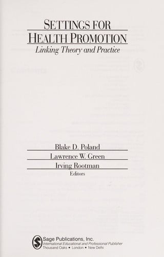 Settings for health promotion