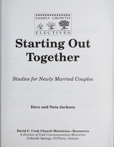 Starting out together : studies for newly married couples