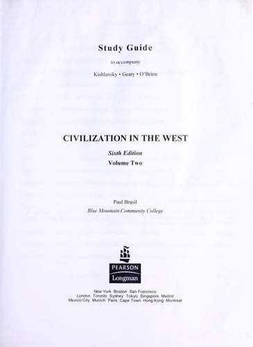Study Guide to accompany Civilization in the West, Vol. 2