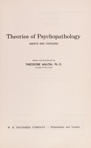 Theories of psychopathology