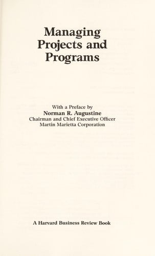 Managing projects and programs