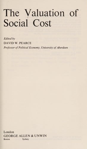 The Valuation of social cost