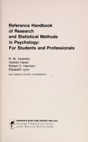 Reference handbook of research and statistical methods in psychology