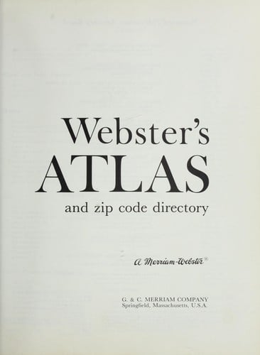 Webster's atlas and zip code directory