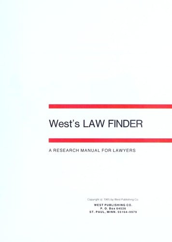 West's law finder : a research manual for lawyers