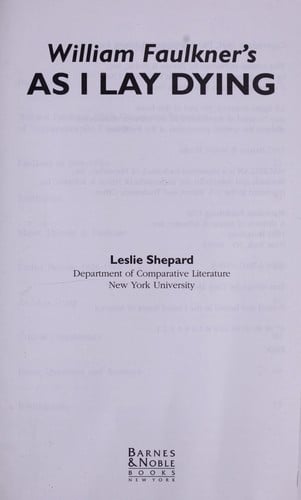 William Faulkner's As I lay dying