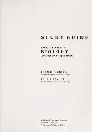 Study guide for Starr's Biology