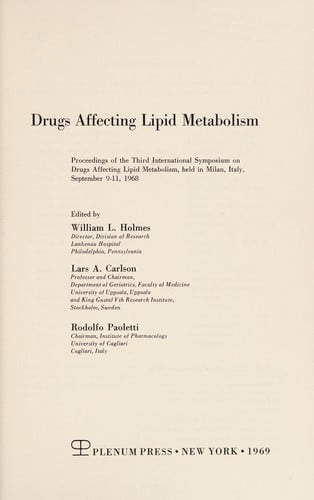 Pharmacological Control of Lipid Metabolism