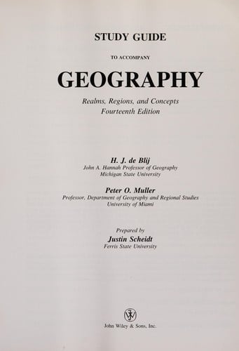 Study guide to accompany geography
