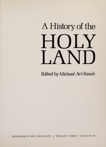 A history of the Holy Land