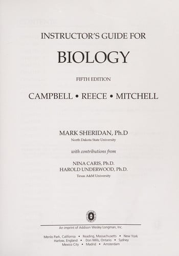 Instructor's guide for Biology, Campbell, Reece, Mitchell, fifth edition