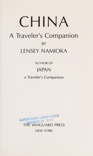 China, a traveler's companion