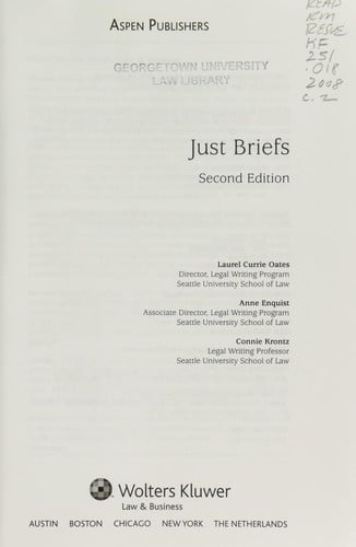 Just Briefs (Legal Research and Writing)