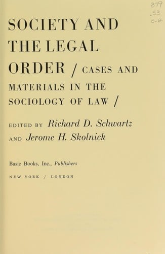 Society and the legal order