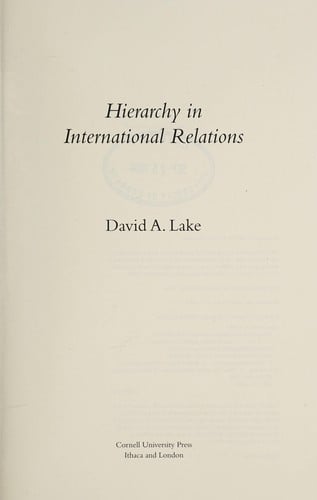 Hierarchy in international relations