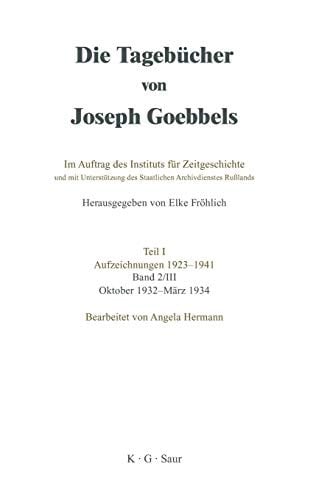 Oktober 1932 - Marz 1934 (German Edition)