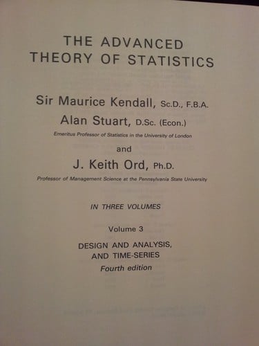 The Advanced Theory of Statistics Vol.3