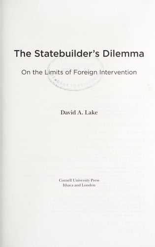 The statebuilder's dilemma