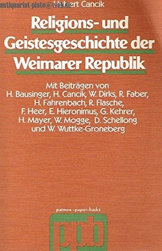 Religions- und Geistesgeschichte der Weimarer Republik (Patmos Paperback) (German Edition)